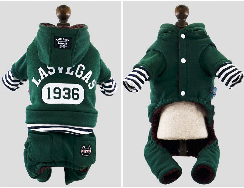 Dog Winter Thick Striped Fake Two-piece Suit | Luxury Home Accessories | Heulog Glow