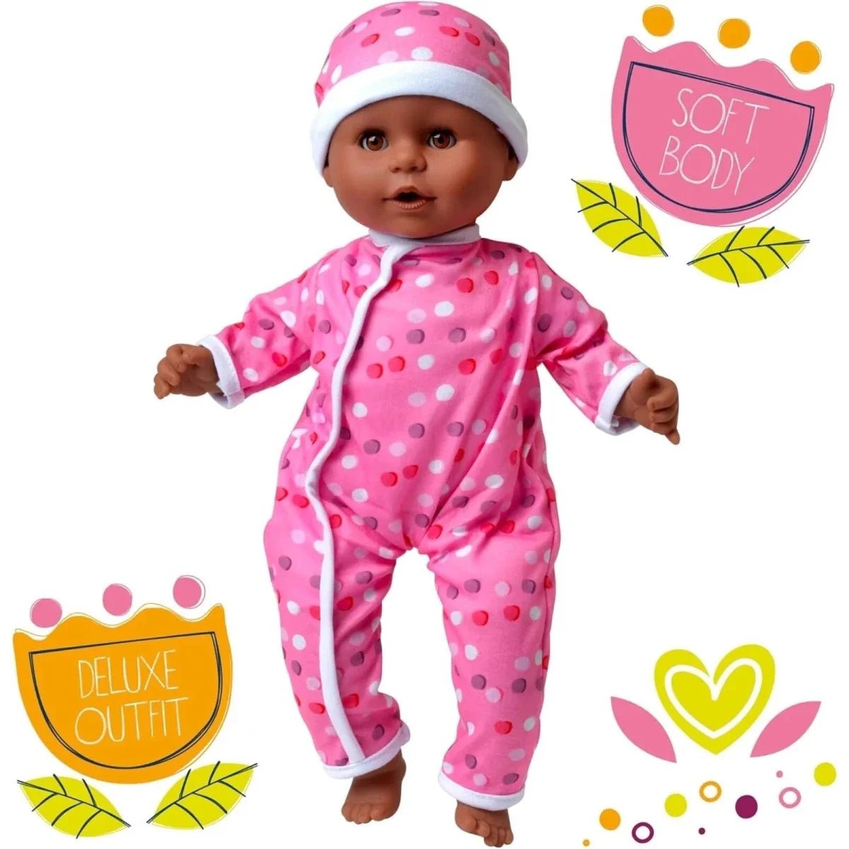 Dolls World Little Treasure Black Baby Girl 38 cm | Luxury Home Accessories | Heulog Glow