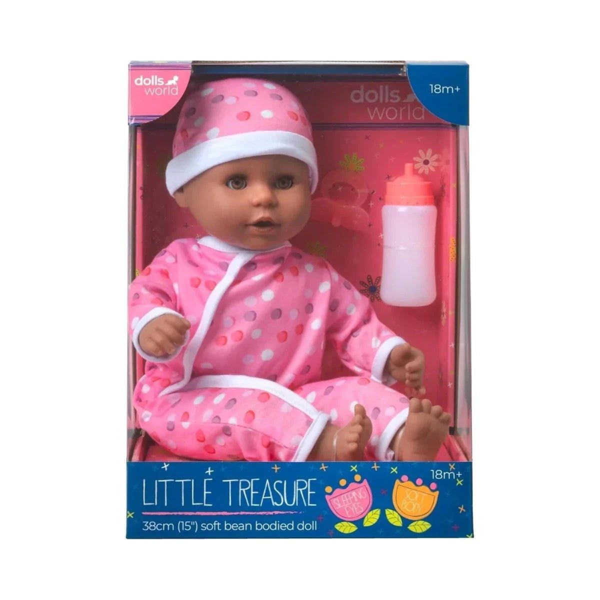 Dolls World Little Treasure Black Baby Girl 38 cm | Luxury Home Accessories | Heulog Glow
