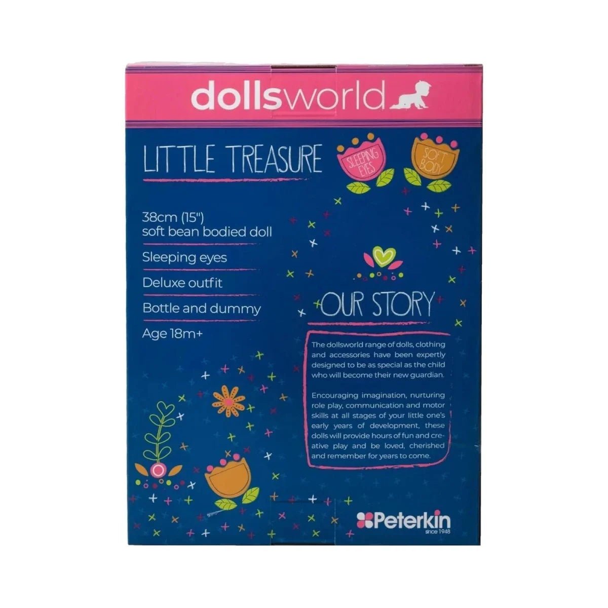 Dolls World Little Treasure Black Baby Girl 38 cm | Luxury Home Accessories | Heulog Glow