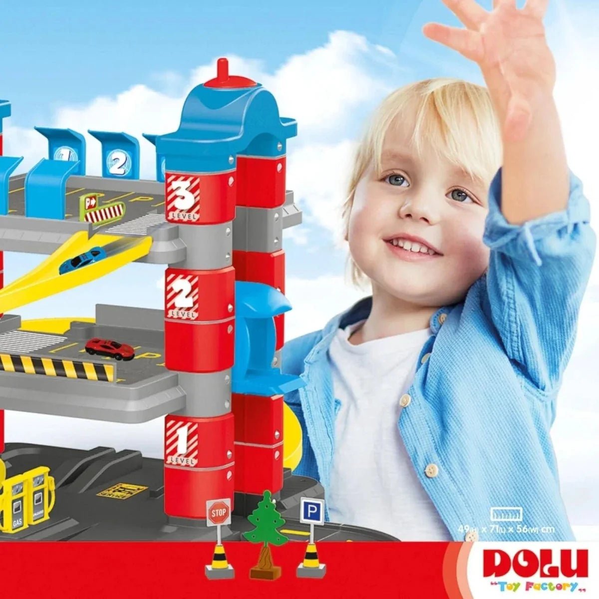 Dolu 3 Level Garage with Lift Playset | Luxury Home Accessories | Heulog Glow