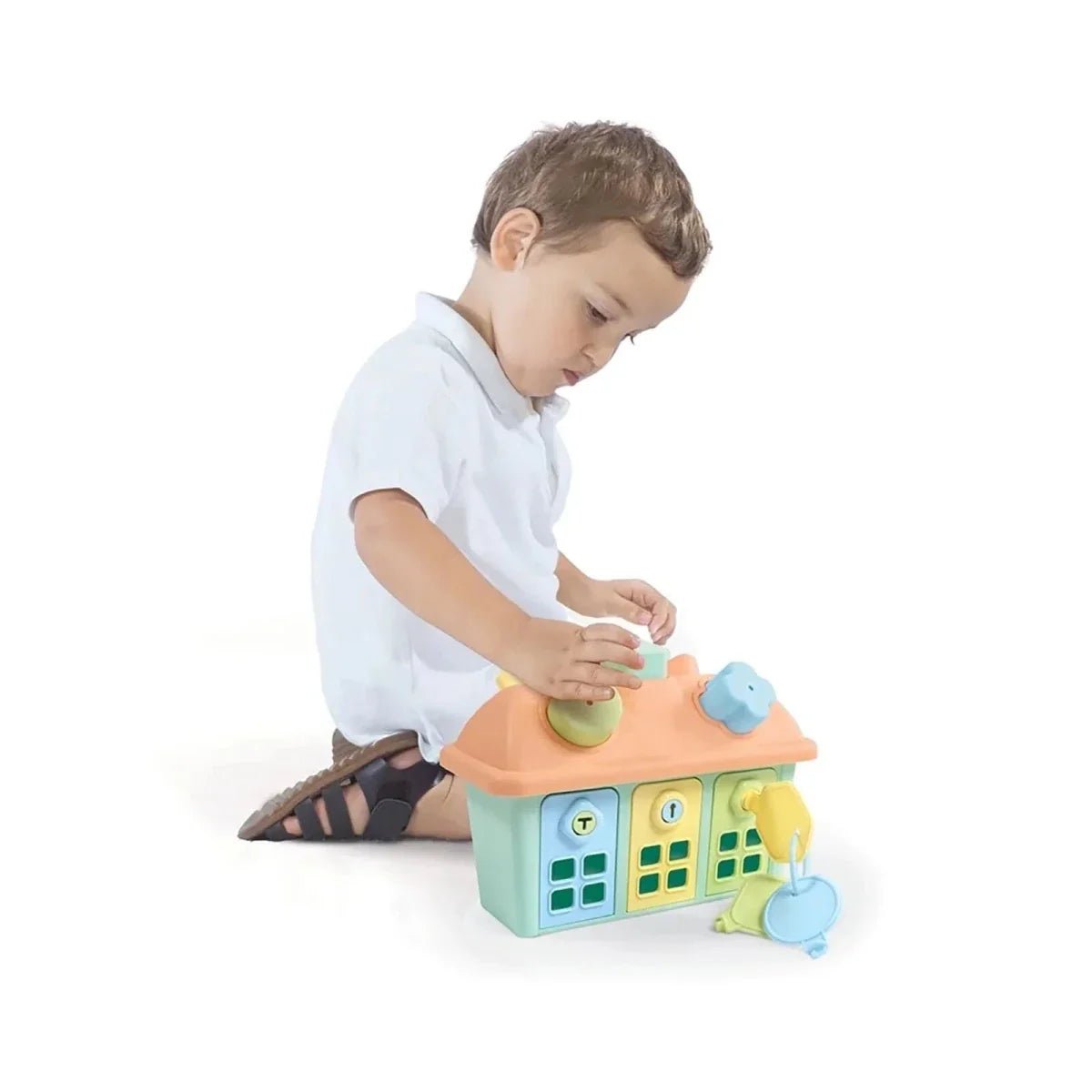 Dolu House Shape Sorter with Lockable Doors | Luxury Home Accessories | Heulog Glow
