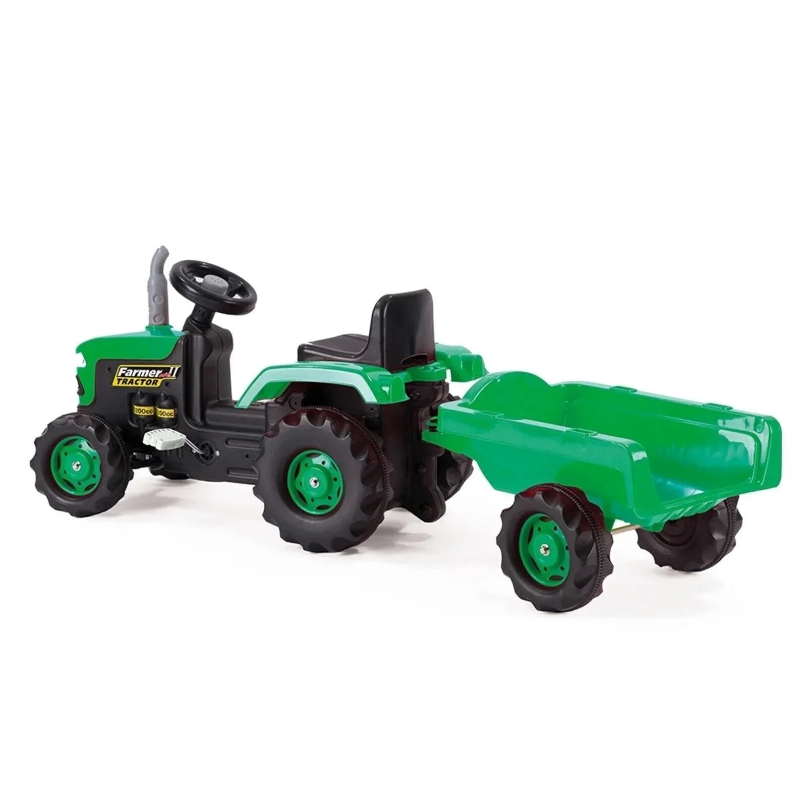 Dolu Ride On Pedal Tractor & Trailer - Green | Luxury Home Accessories | Heulog Glow