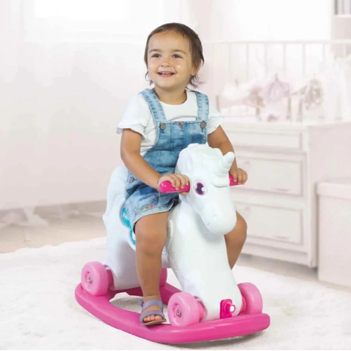 Dolu Unicorn Rocking Horse with Wheels - Pink | Luxury Home Accessories | Heulog Glow