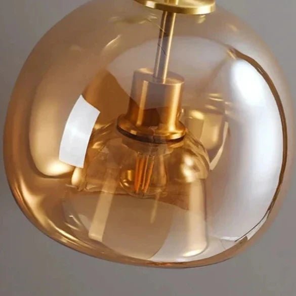 Dome Semi-Flush Glass Ceiling Light E27 Black Gold Bedroom Bathroom | Luxury Home Accessories | Heulog Glow