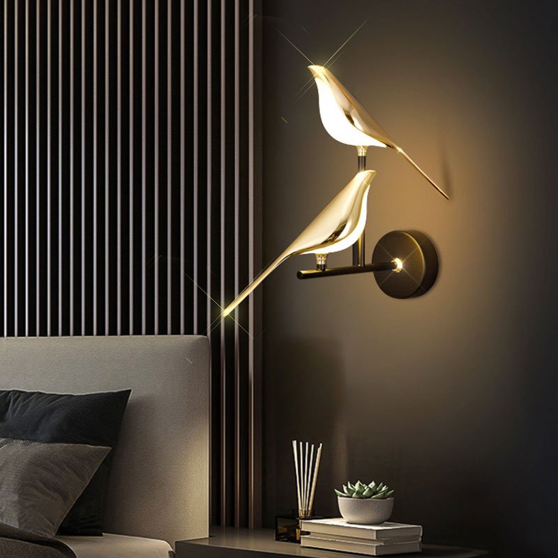 Double Chirpy LED Bird Nursery Wall Light - Hardwired Ambient | Luxury Home Accessories | Heulog Glow