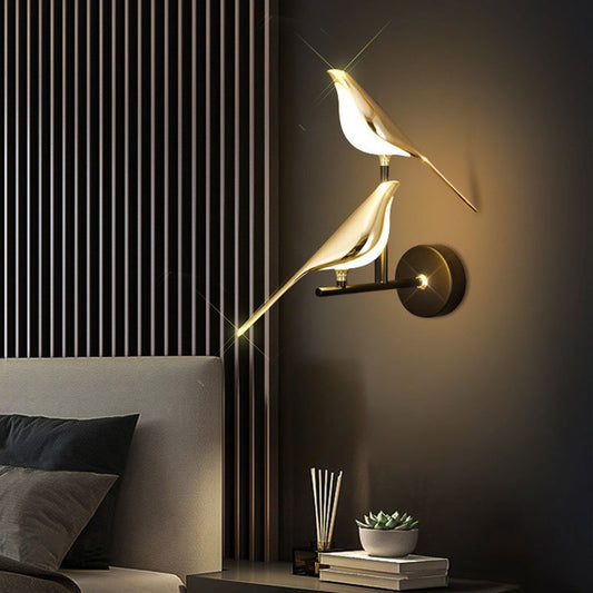 Double Chirpy LED Bird Nursery Wall Light - Hardwired Ambient | Luxury Home Accessories | Heulog Glow