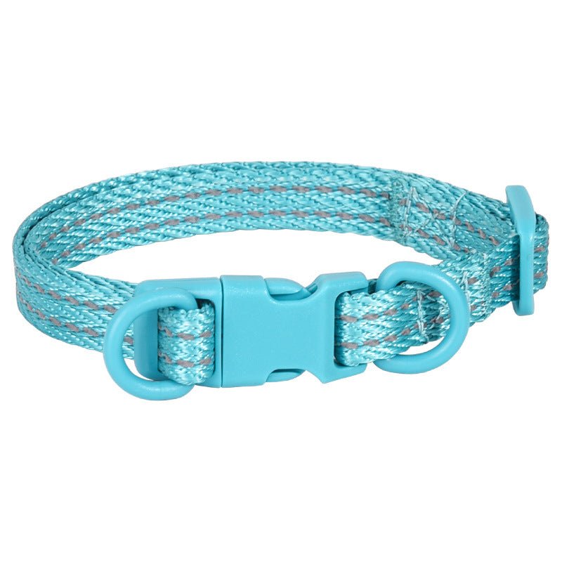 Double D Ring Release Buckle Webbing Dog Collar Reflective | Luxury Home Accessories | Heulog Glow