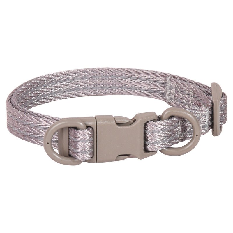 Double D Ring Release Buckle Webbing Dog Collar Reflective | Luxury Home Accessories | Heulog Glow