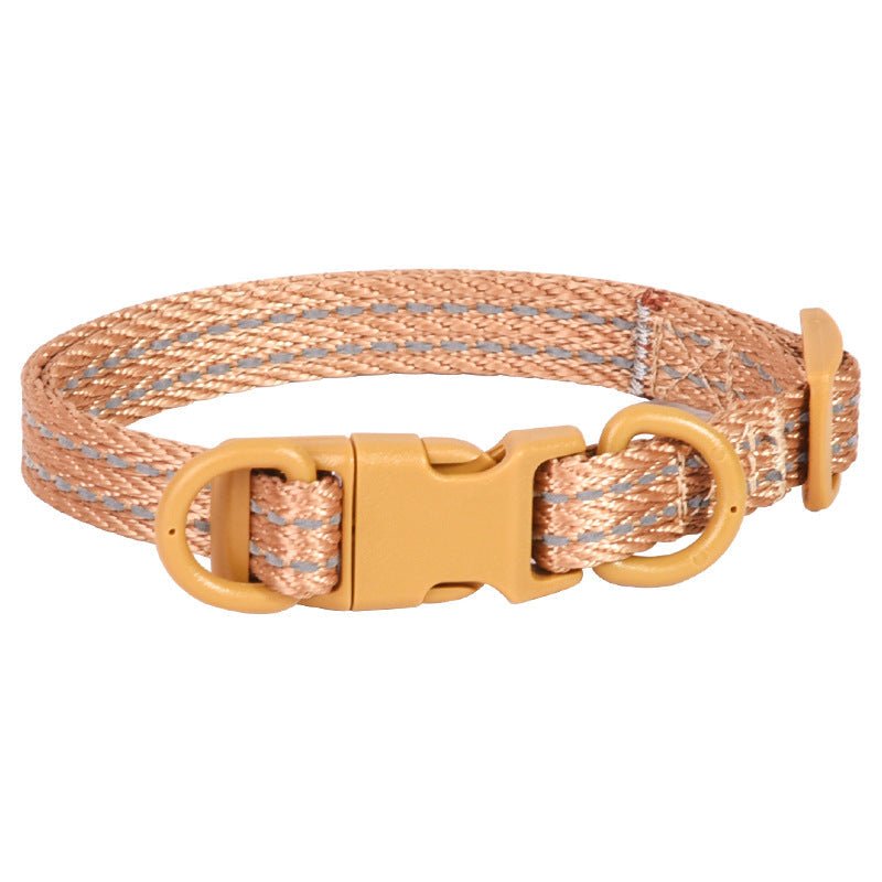 Double D Ring Release Buckle Webbing Dog Collar Reflective | Luxury Home Accessories | Heulog Glow