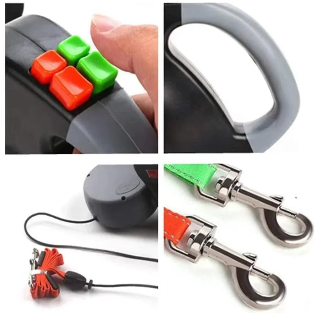 Double Dog Anti Twist Extendable Lead - No More Tangle! | Luxury Home Accessories | Heulog Glow