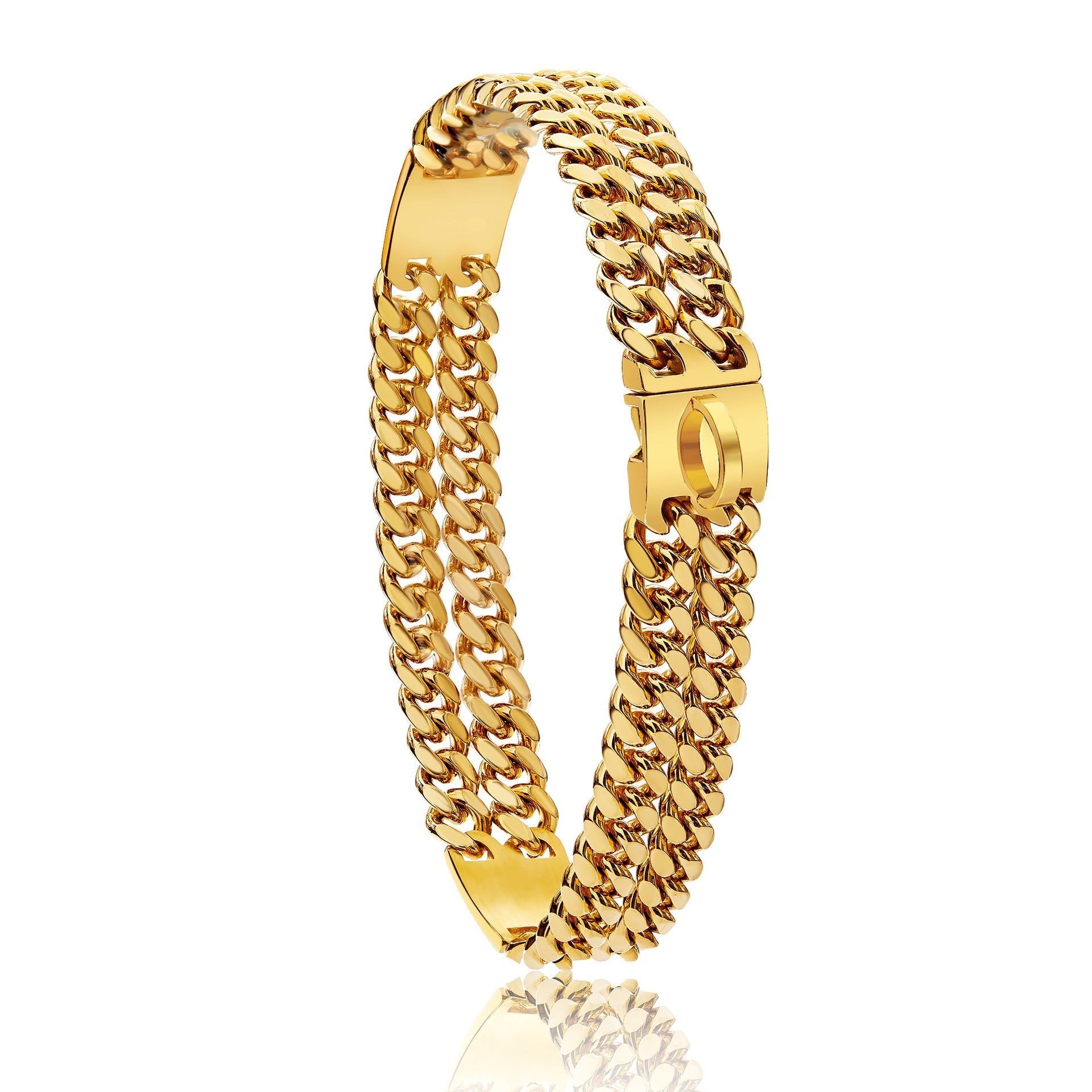 Double Row Gold ID Brand Metal Dog Chain Collar | Luxury Home Accessories | Heulog Glow
