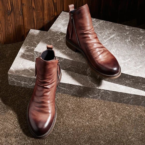 Double side zipper non-slip men's boots | Luxury Home Accessories | Heulog Glow