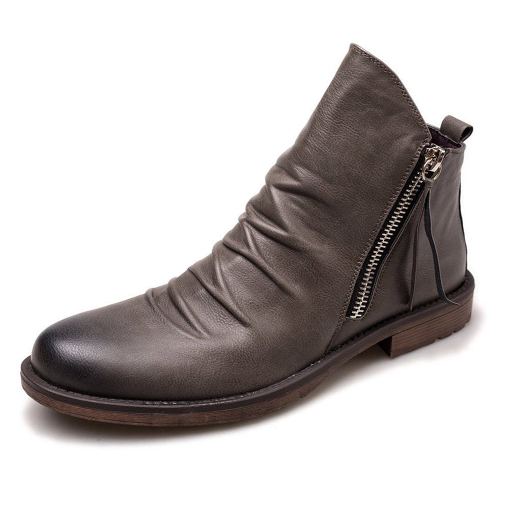 Double side zipper non-slip men's boots | Luxury Home Accessories | Heulog Glow