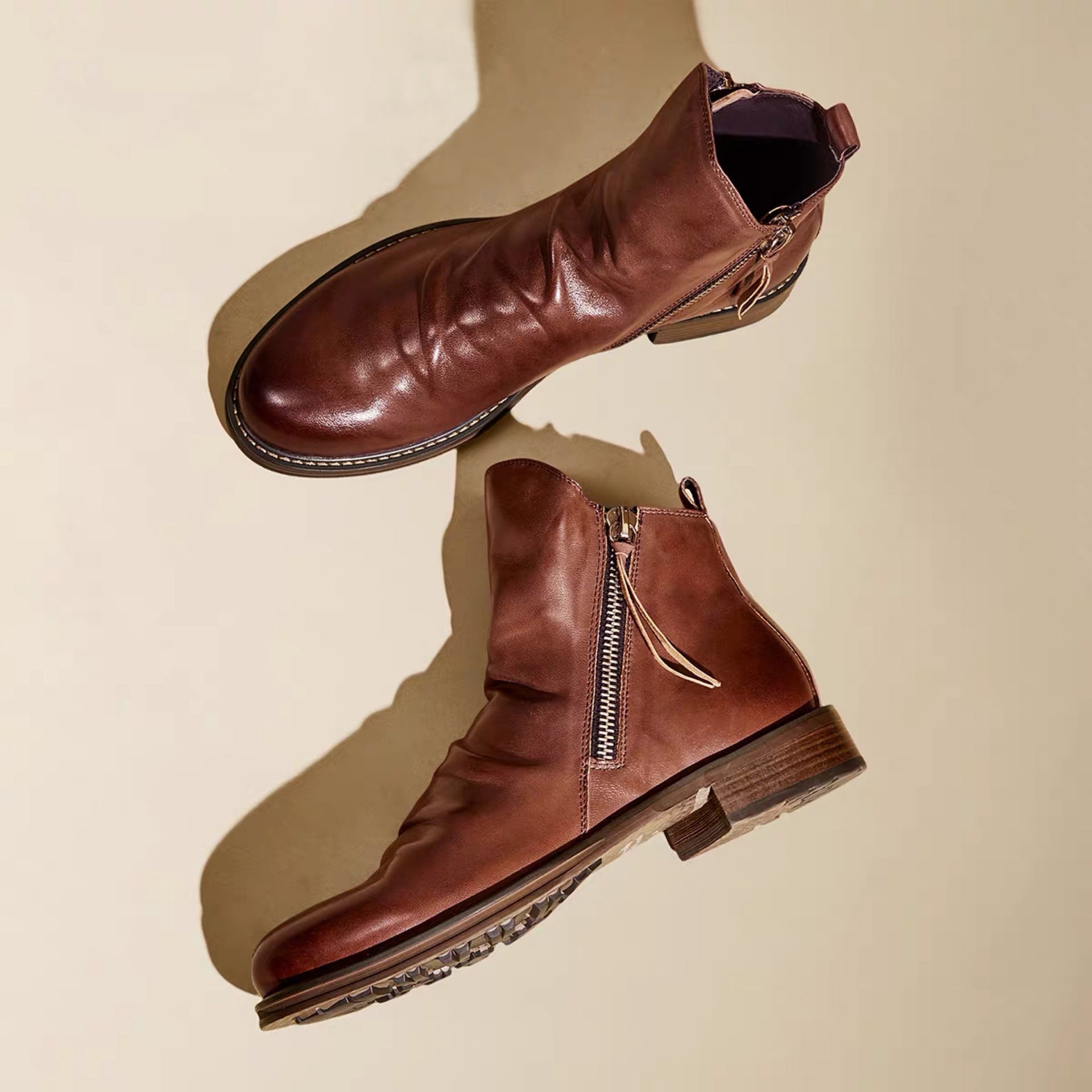 Double side zipper non-slip men's boots | Luxury Home Accessories | Heulog Glow