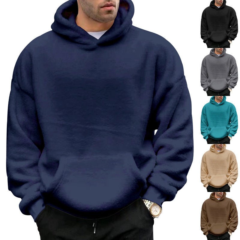 Double-sided Velvet Hooded Sweater Men's Plush Sweatshirt With Pockets | Luxury Home Accessories | Heulog Glow