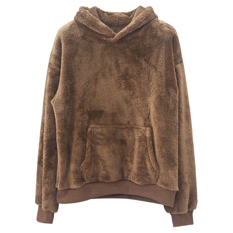 Double-sided Velvet Hooded Sweater Men's Plush Sweatshirt With Pockets | Luxury Home Accessories | Heulog Glow