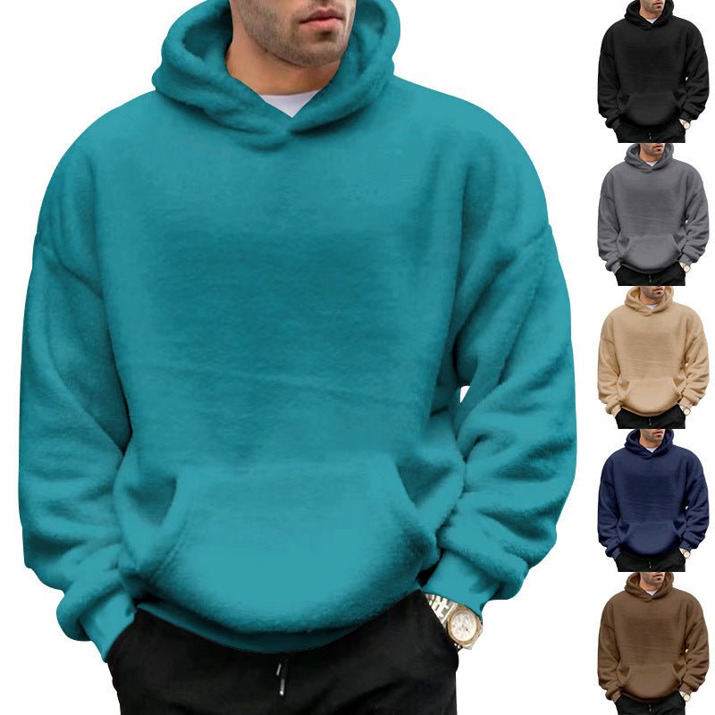 Double-sided Velvet Hooded Sweater Men's Plush Sweatshirt With Pockets | Luxury Home Accessories | Heulog Glow