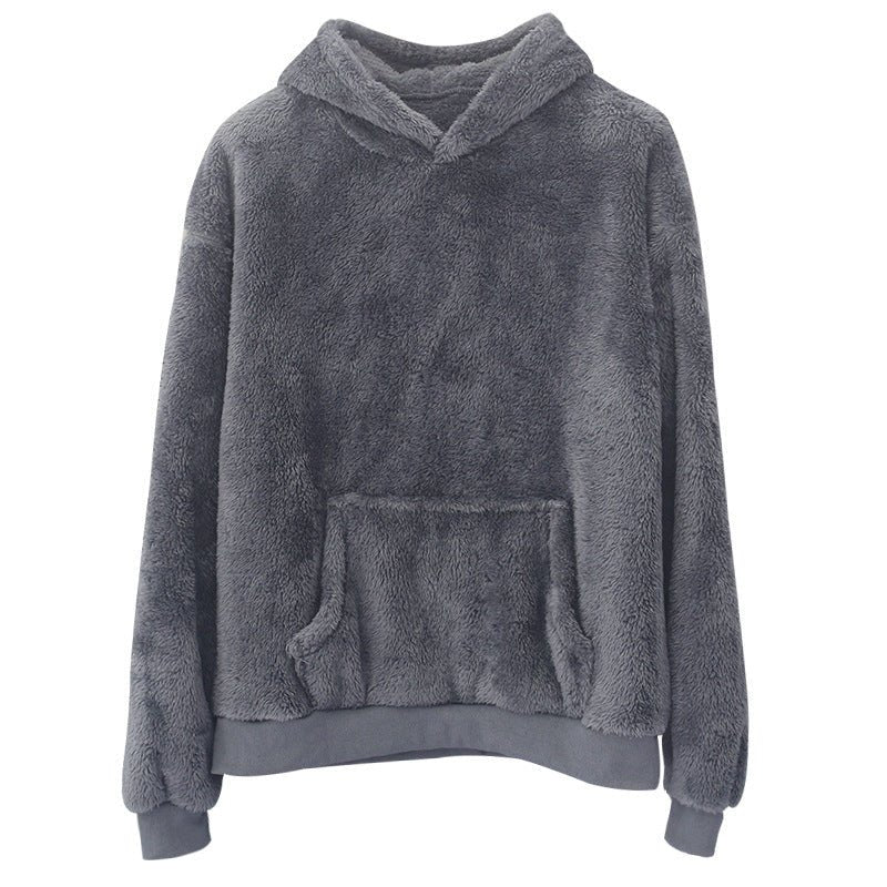Double-sided Velvet Hooded Sweater Men's Plush Sweatshirt With Pockets | Luxury Home Accessories | Heulog Glow