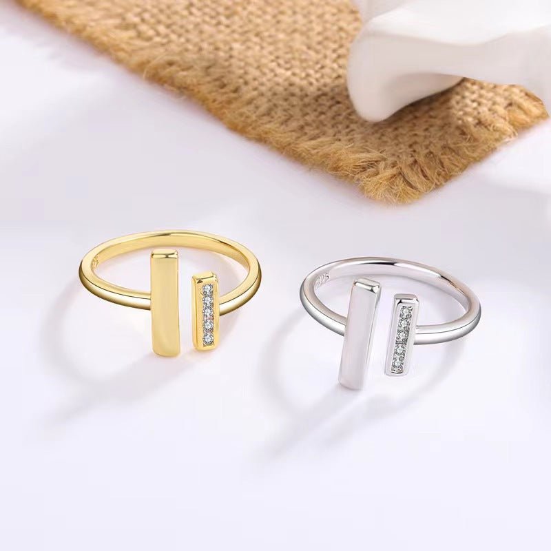 Double T Ring Niche Open Minimalist Style Ring Birthday Gift Valentine's Day Gift | Luxury Home Accessories | Heulog Glow