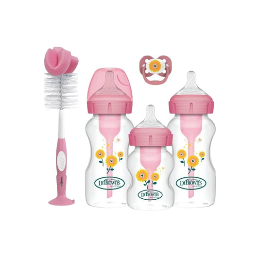 Dr. Brown's Natural Flow Options+ Anti-Colic Baby Bottle Gift Set - Pink | Luxury Home Accessories | Heulog Glow