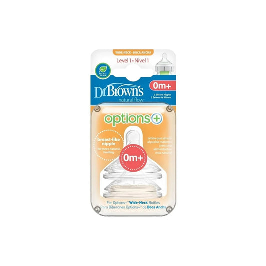Dr. Brown's Options+ Baby Bottle Teats Level 1 Wide Neck 0+ months | Luxury Home Accessories | Heulog Glow
