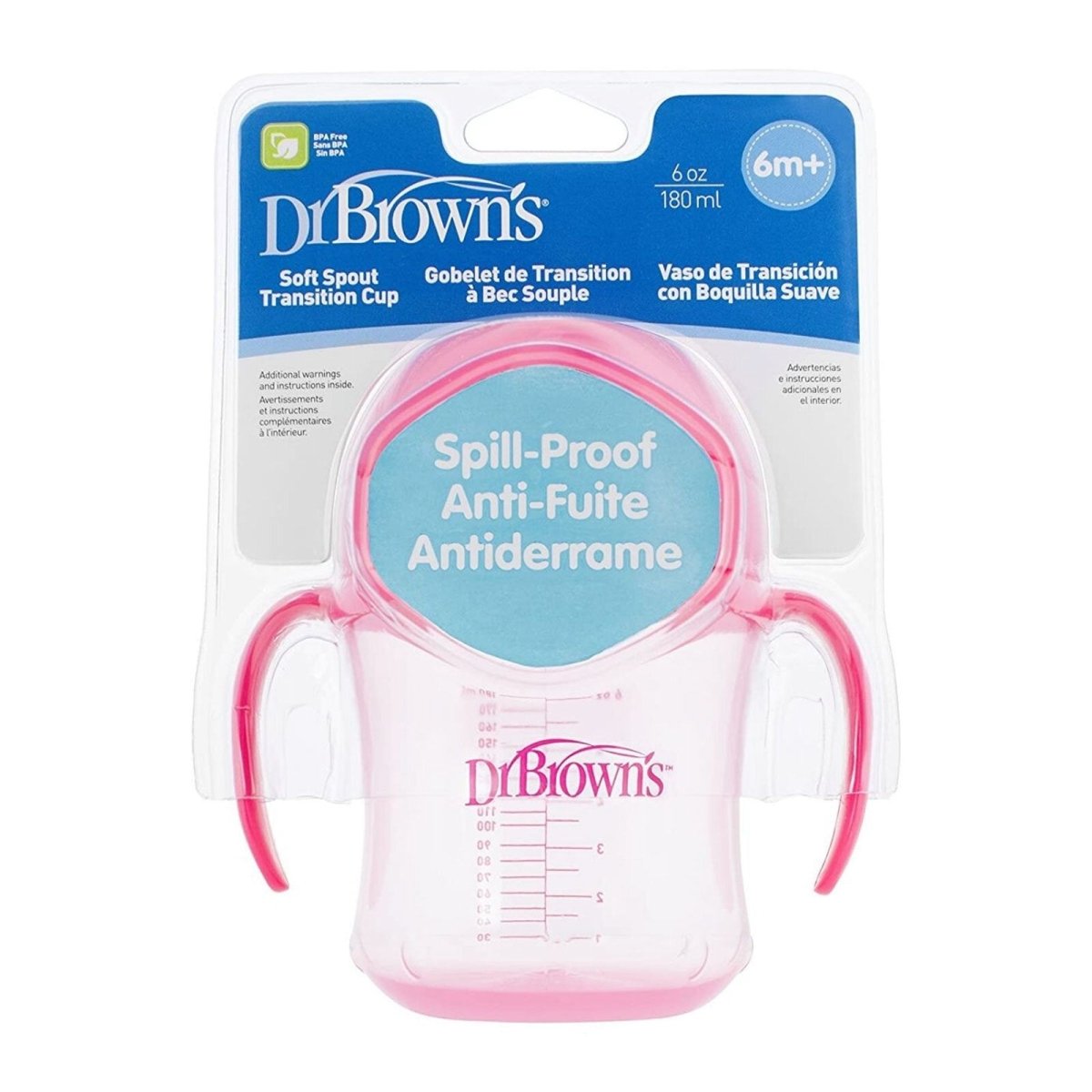 Dr. Brown's Soft Mouth Transition Cup 180ml - Pink | Luxury Home Accessories | Heulog Glow