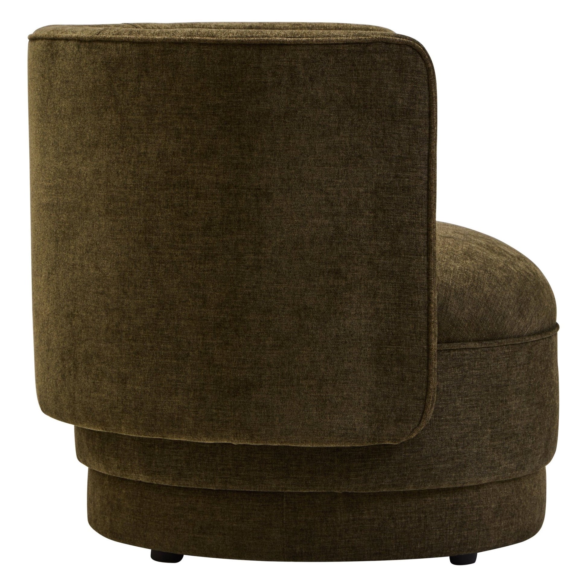 Drake Forest Green Chenille Effect Curved Chair | Luxury Home Accessories | Heulog Glow