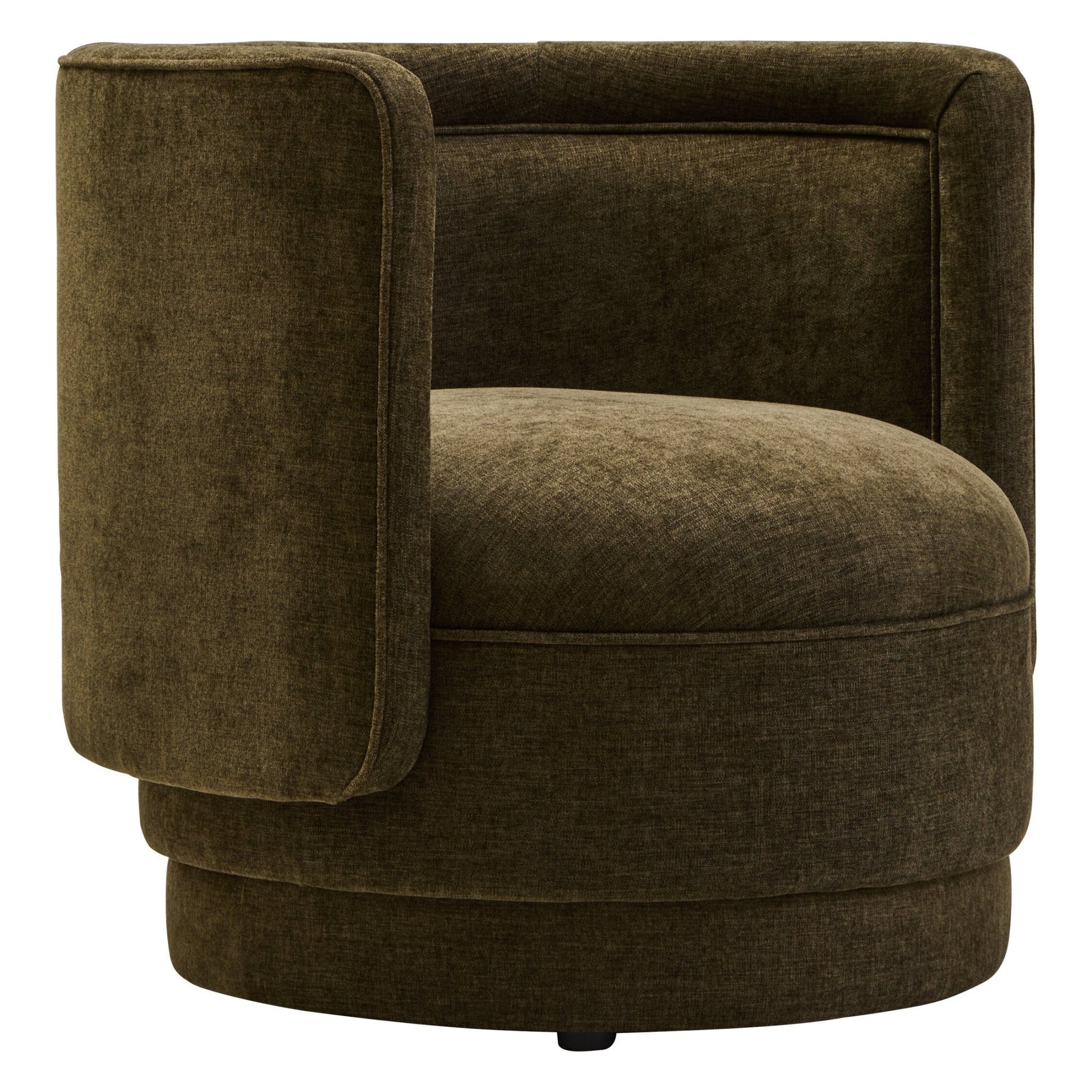 Drake Forest Green Chenille Effect Curved Chair | Luxury Home Accessories | Heulog Glow