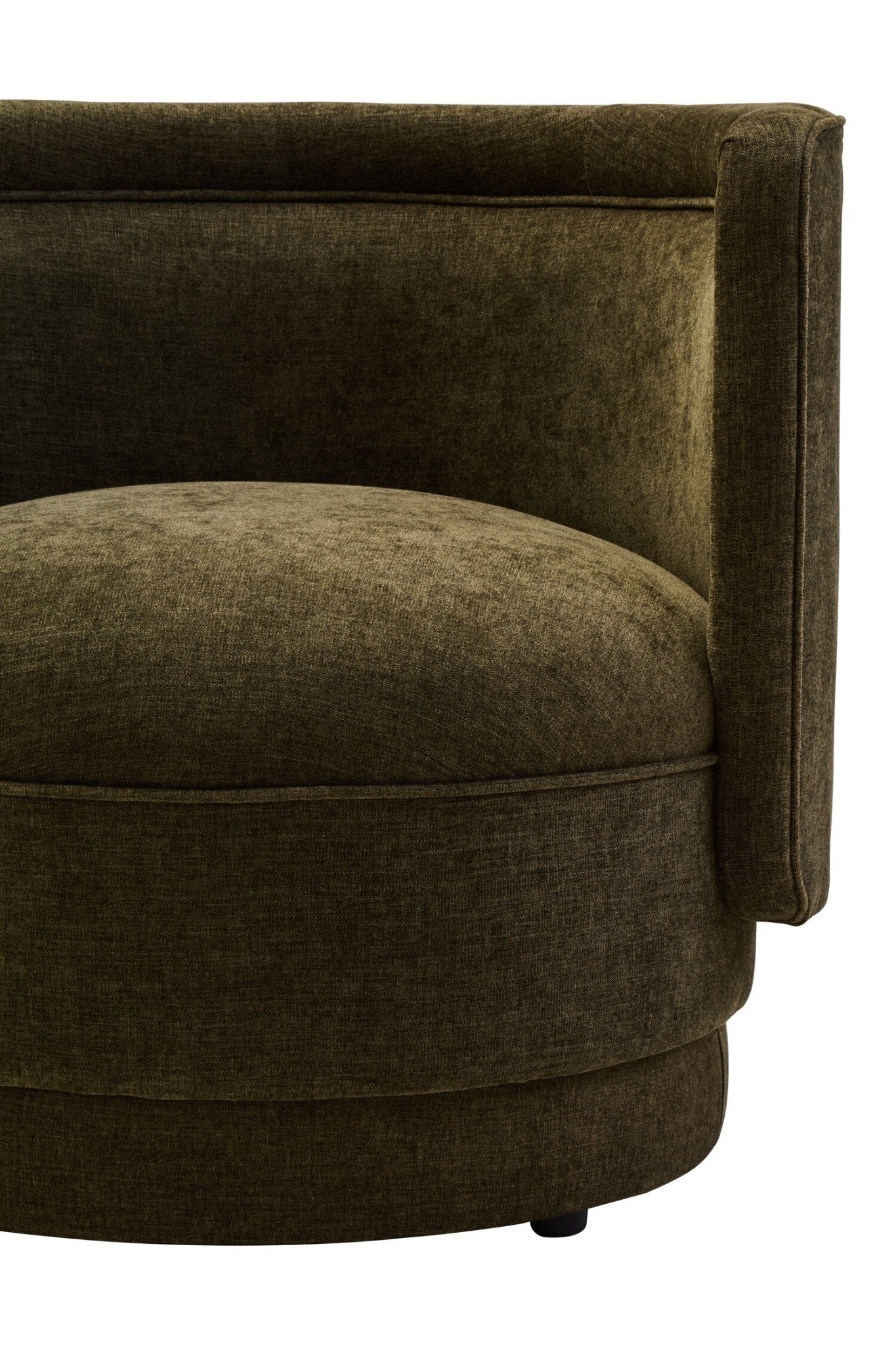Drake Forest Green Chenille Effect Curved Chair | Luxury Home Accessories | Heulog Glow