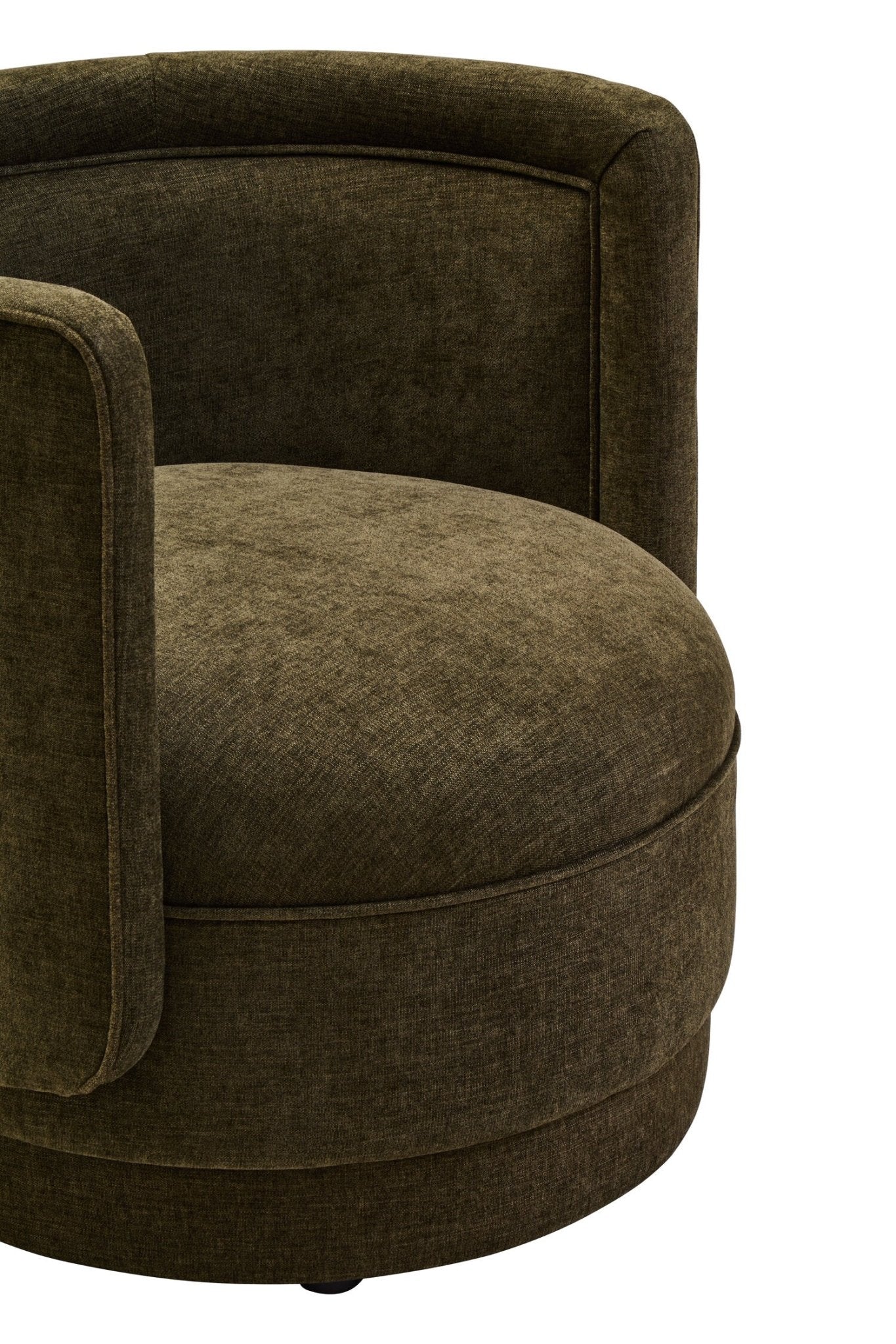 Drake Forest Green Chenille Effect Curved Chair | Luxury Home Accessories | Heulog Glow