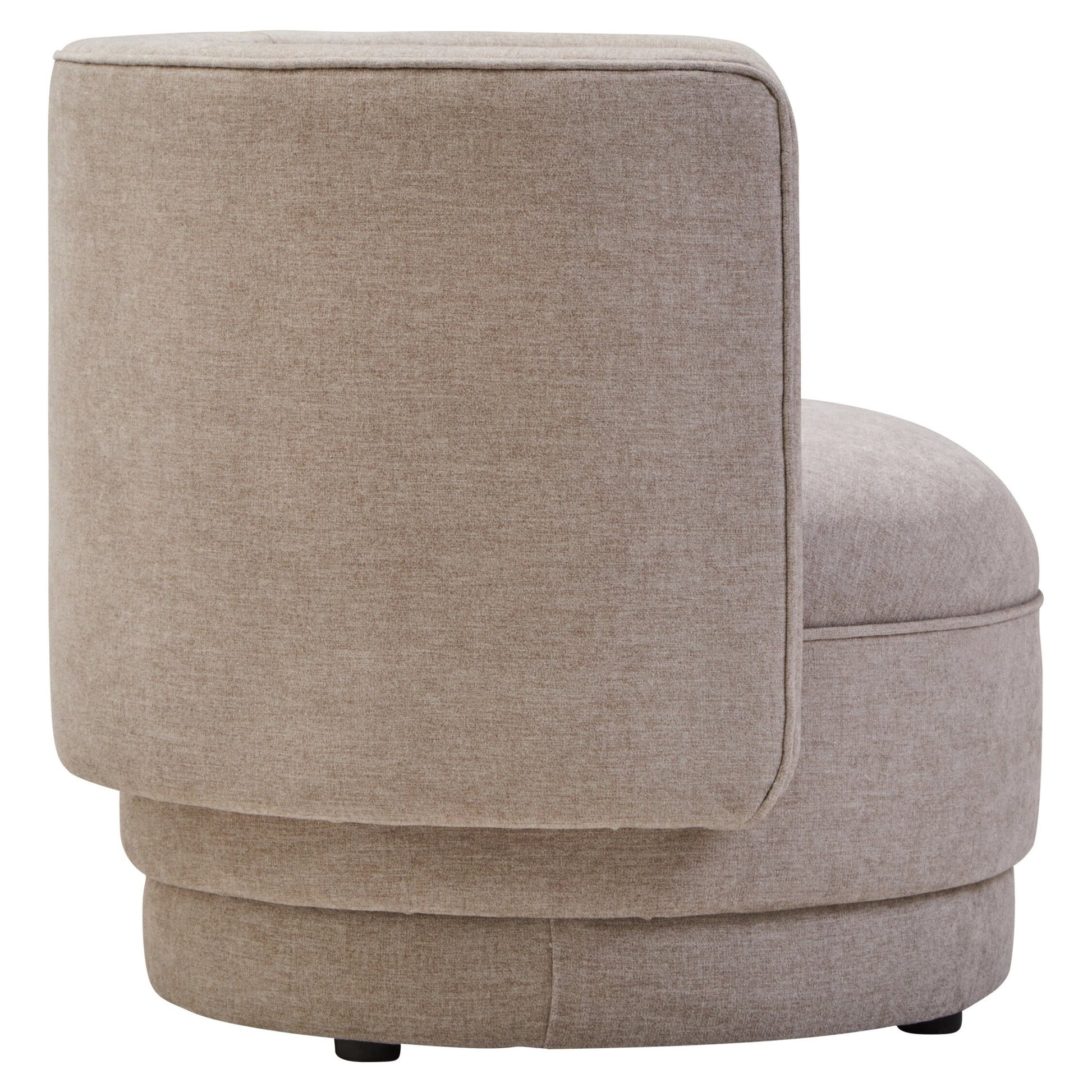 Drake Taupe Chenille Effect Curved Chair | Luxury Home Accessories | Heulog Glow