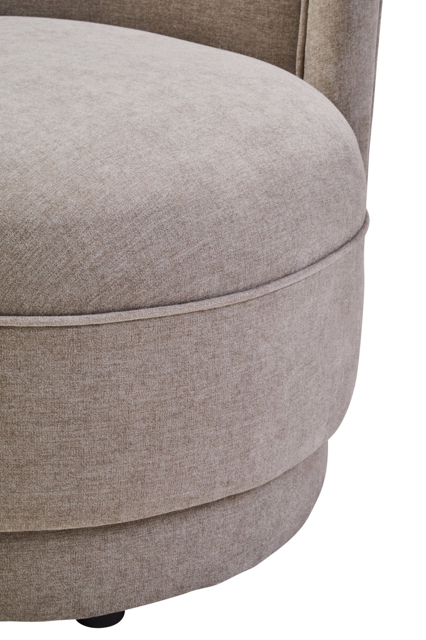 Drake Taupe Chenille Effect Curved Chair | Luxury Home Accessories | Heulog Glow
