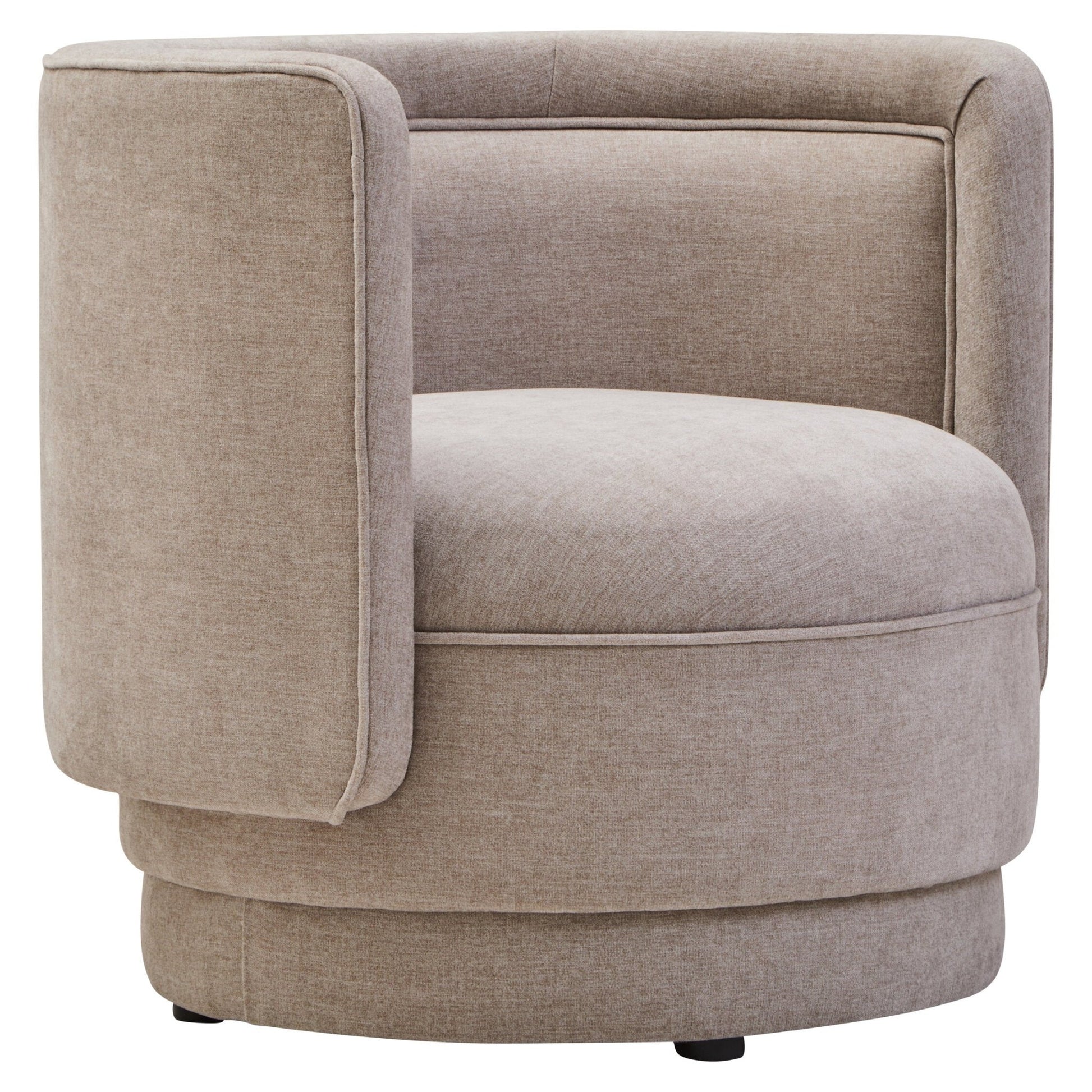 Drake Taupe Chenille Effect Curved Chair | Luxury Home Accessories | Heulog Glow