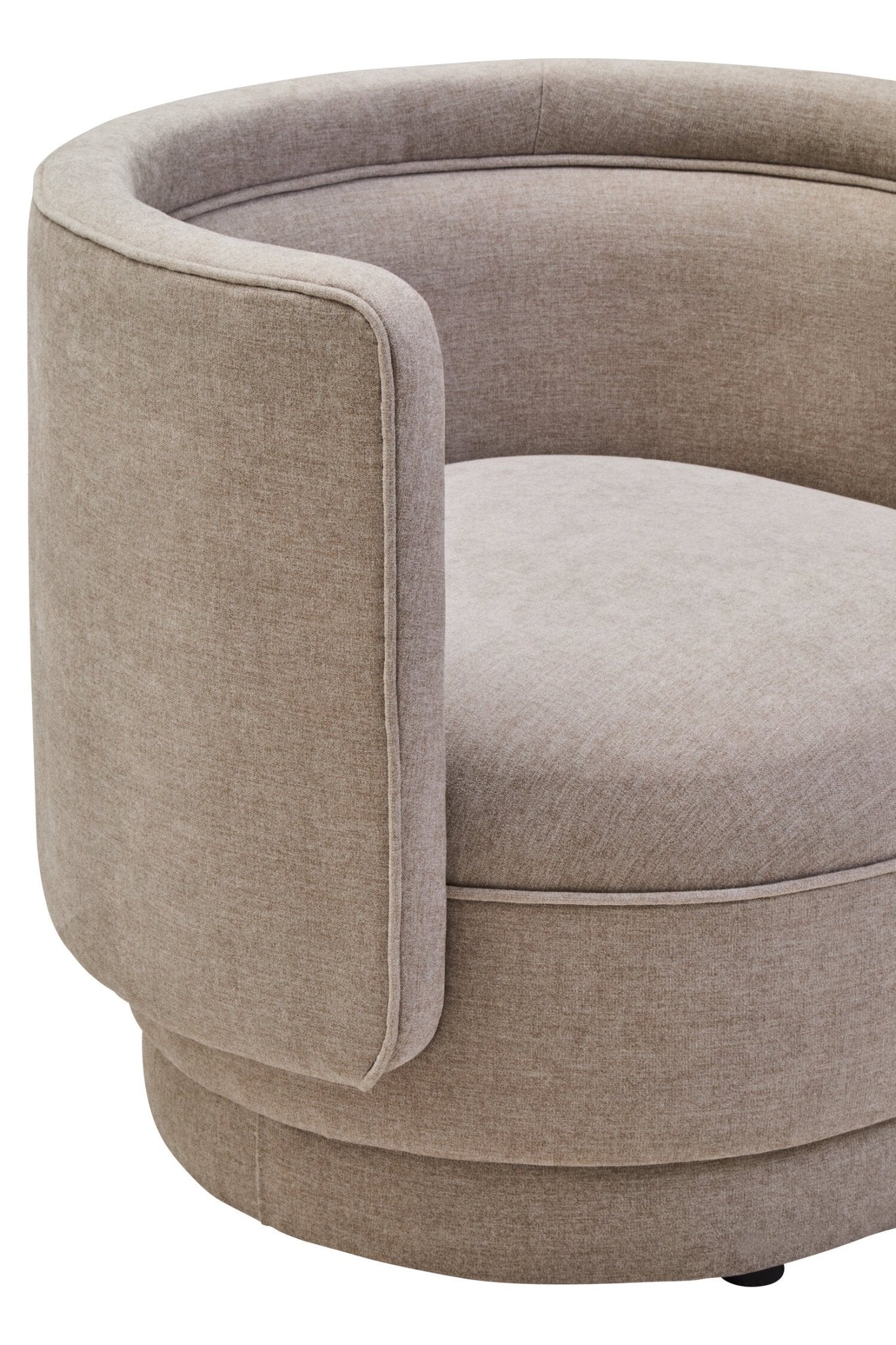 Drake Taupe Chenille Effect Curved Chair | Luxury Home Accessories | Heulog Glow