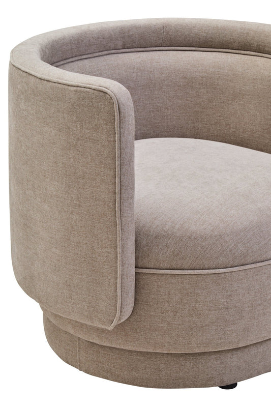 Drake Taupe Chenille Effect Curved Chair | Luxury Home Accessories | Heulog Glow