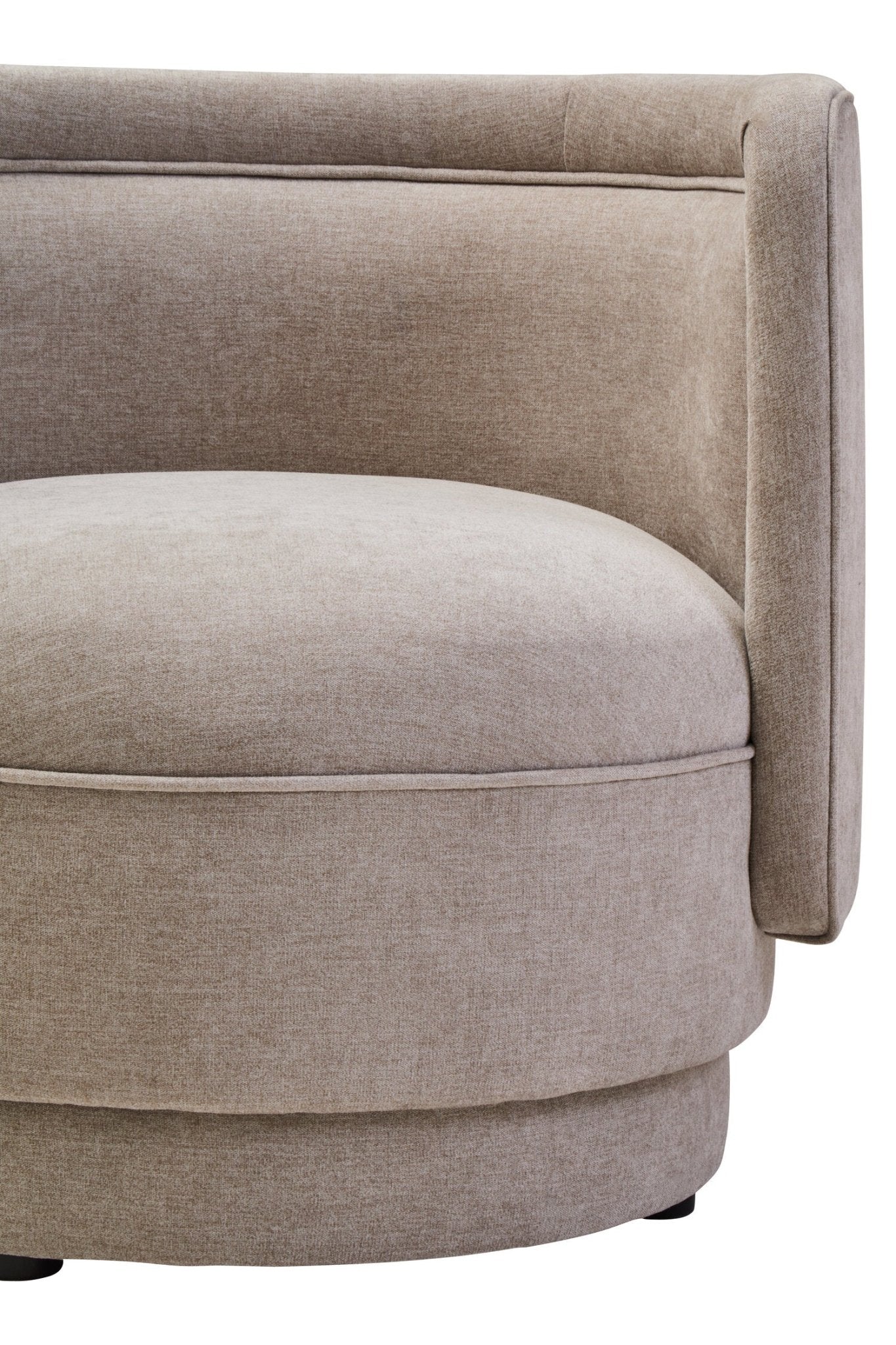 Drake Taupe Chenille Effect Curved Chair | Luxury Home Accessories | Heulog Glow