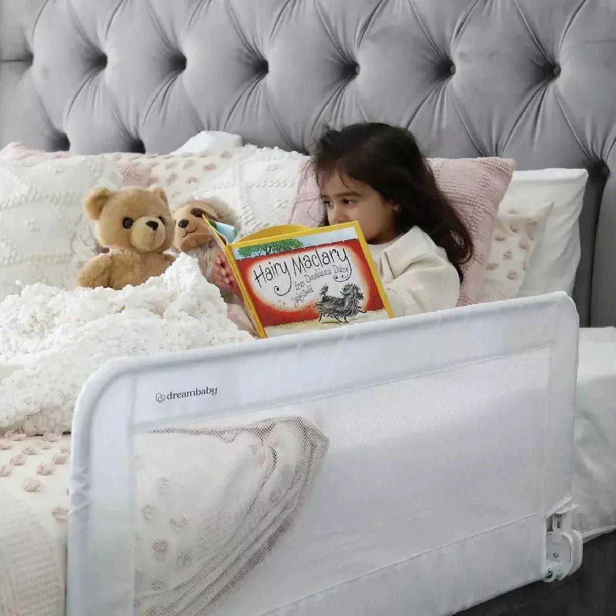 Dreambaby Prague Bedrail 110cm Wide x 45.5cm High - White | Luxury Home Accessories | Heulog Glow