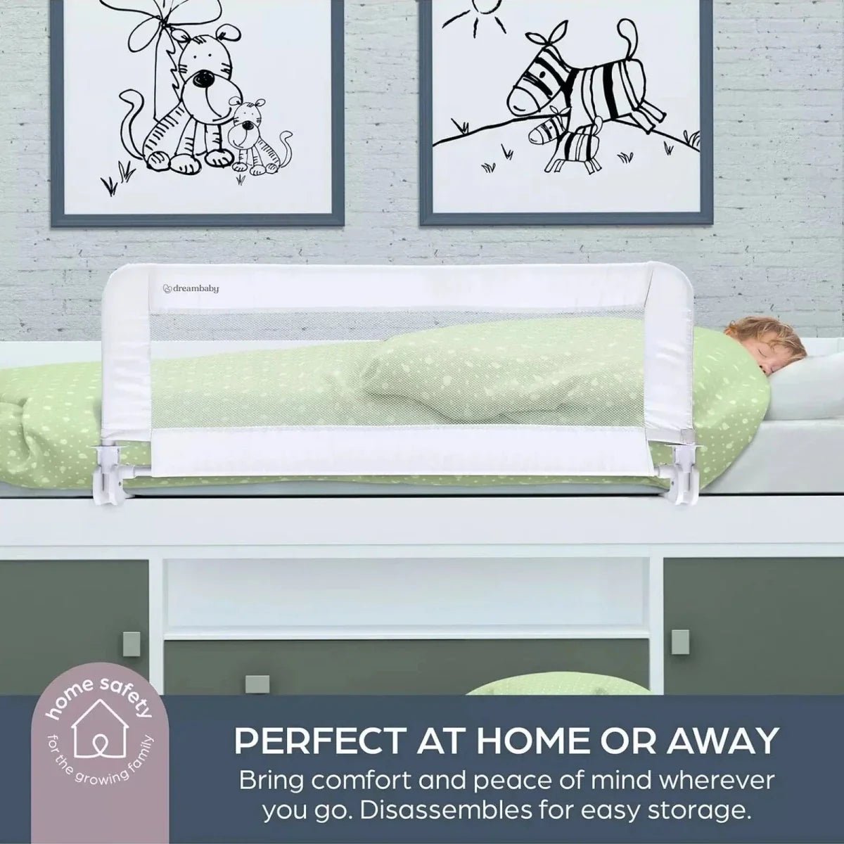Dreambaby Prague Bedrail 110cm Wide x 45.5cm High - White | Luxury Home Accessories | Heulog Glow