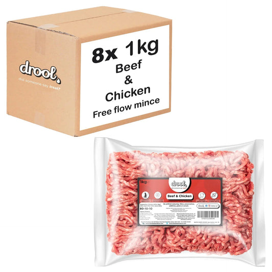 Drool Mince Freeflow Beef & Chicken 1kg | Luxury Home Accessories | Heulog Glow