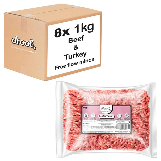 Drool Mince Freeflow Beef & Turkey 1kg | Luxury Home Accessories | Heulog Glow