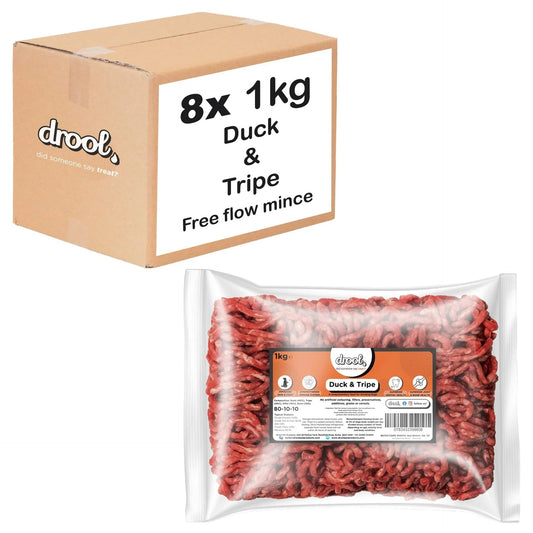Drool Mince Freeflow Duck & Tripe 1kg | Luxury Home Accessories | Heulog Glow