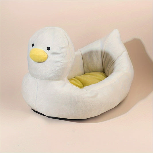 Duck Shape Fluffy Comfortable Pet Bed Sofa Suitable For Small Dogs Soft Polyester Material Unique Pattern Design Four Seasons Comfortable Sleeping Nest For Cats And Puppies | Luxury Home Accessories | Heulog Glow