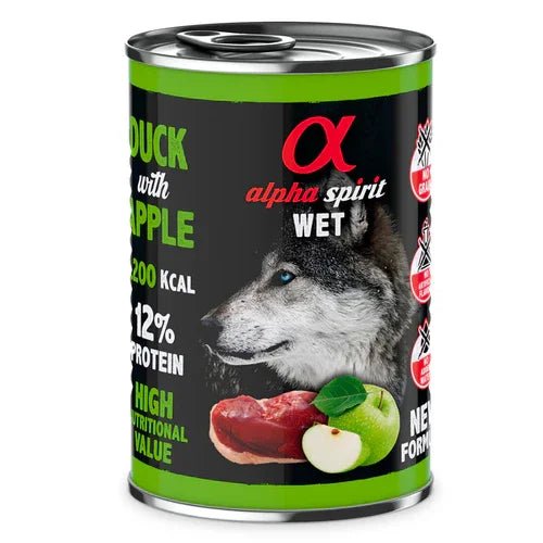 Duck with Green Apple Complete Wet Canned Dog Food (6 x 400g) | Luxury Home Accessories | Heulog Glow