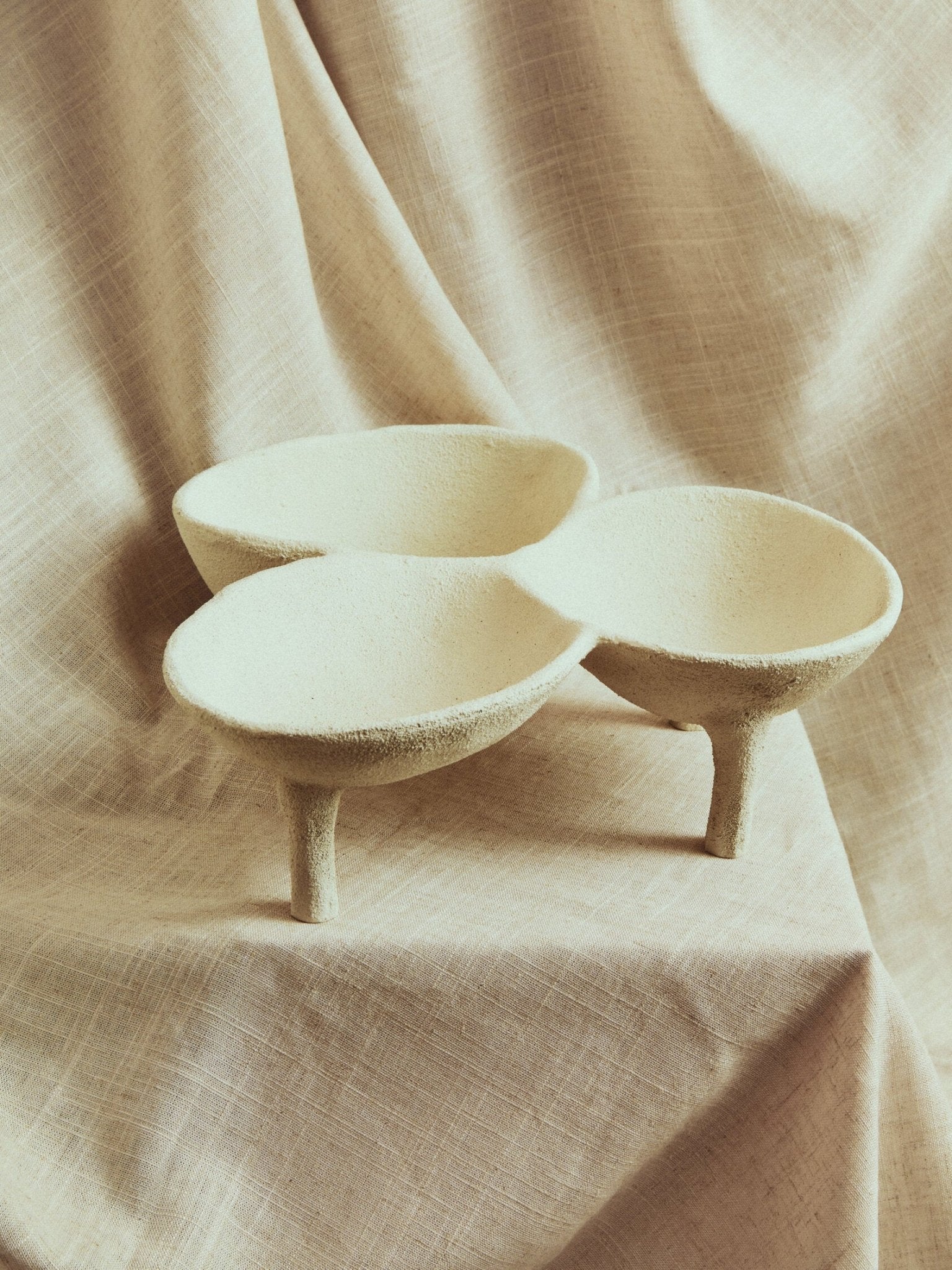 Dunas Textured White Abstract Bowl | Luxury Home Accessories | Heulog Glow