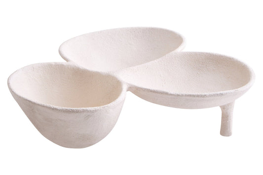 Dunas Textured White Abstract Bowl | Luxury Home Accessories | Heulog Glow