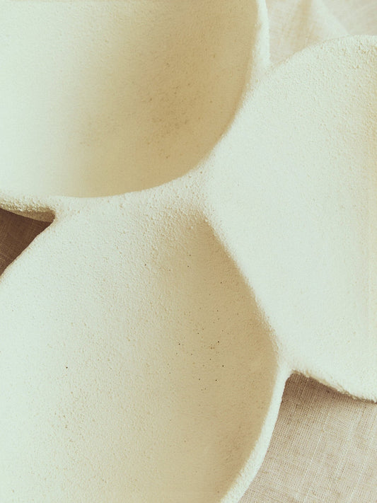 Dunas Textured White Abstract Bowl | Luxury Home Accessories | Heulog Glow