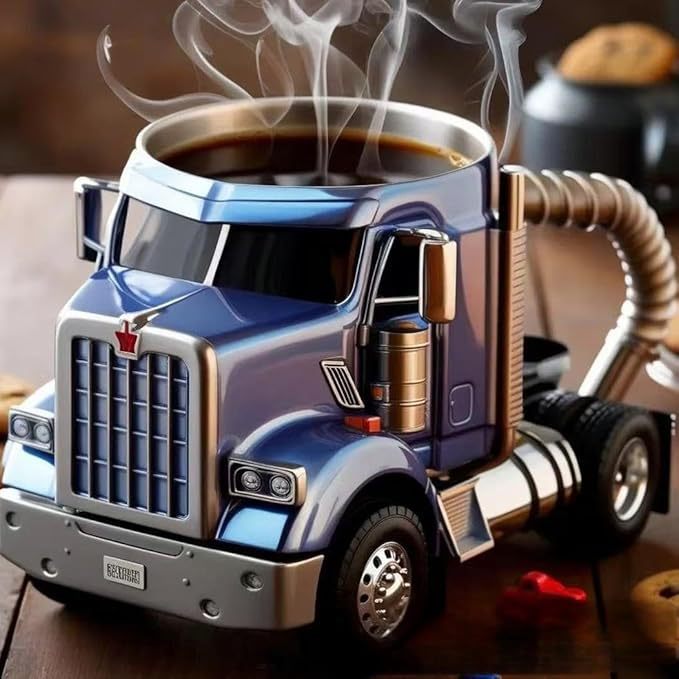 Durable Truck Coffee Mug Semi Truck Handcrafted Coffee Cup Semi-trailer Shaped Semi-Truck Coffee Mugs For Family | Luxury Home Accessories | Heulog Glow