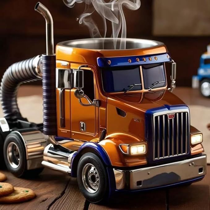 Durable Truck Coffee Mug Semi Truck Handcrafted Coffee Cup Semi-trailer Shaped Semi-Truck Coffee Mugs For Family | Luxury Home Accessories | Heulog Glow