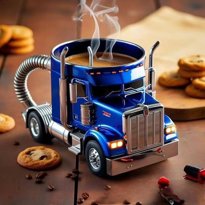 Durable Truck Coffee Mug Semi Truck Handcrafted Coffee Cup Semi-trailer Shaped Semi-Truck Coffee Mugs For Family | Luxury Home Accessories | Heulog Glow